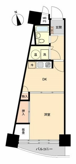 シャンボール北新宿(1DK) 1階の内観