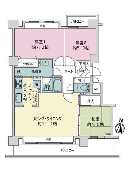 円山裏参道シティハウス(3LDK) 2階の内観
