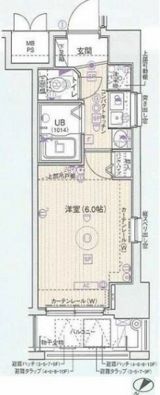 エステムコート神戸ハーバーランド前(1K) 5階の間取り図