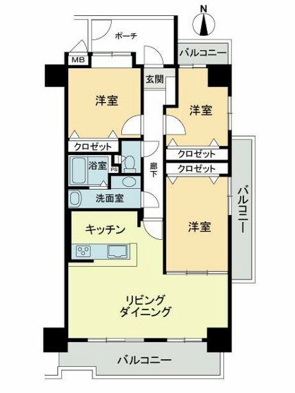 サーパス久保田(3LDK) 2階の間取り図
