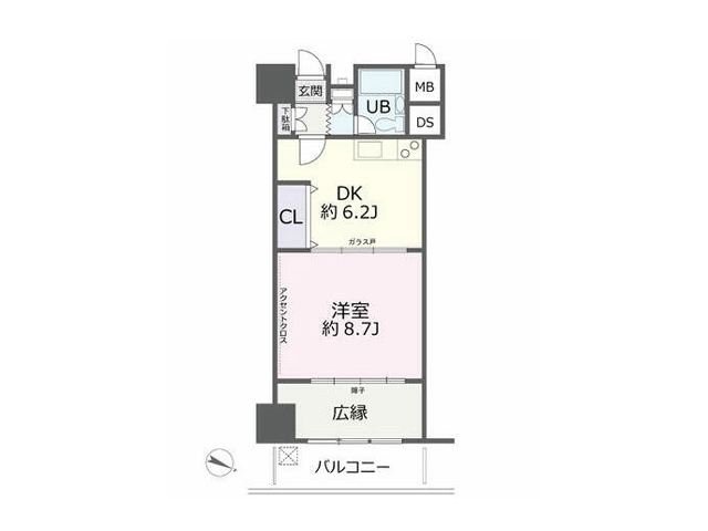 熱海サニーハイツ(1DK) 13階の間取り図