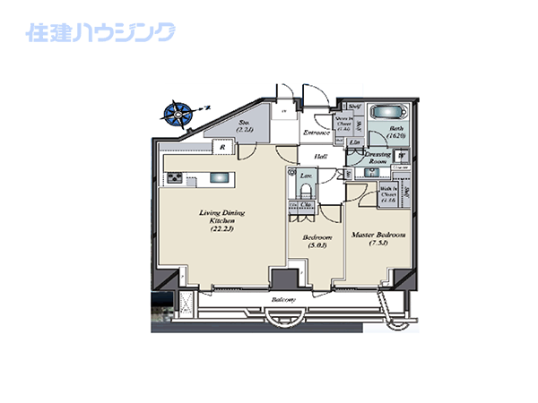 パークコート神宮北参道　ザタワー(2LDK) 24階の間取り図