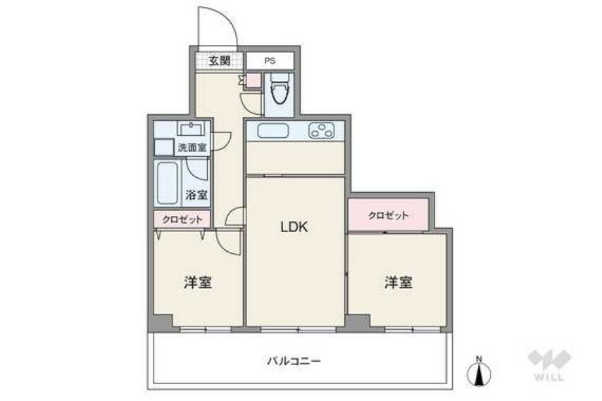 シーズ西日暮里(2LDK) 4階の間取り図