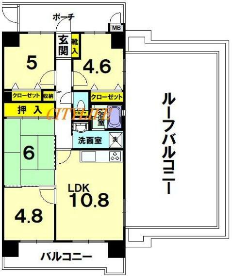 ペルル伏見桃山(4LDK) 3階の間取り図