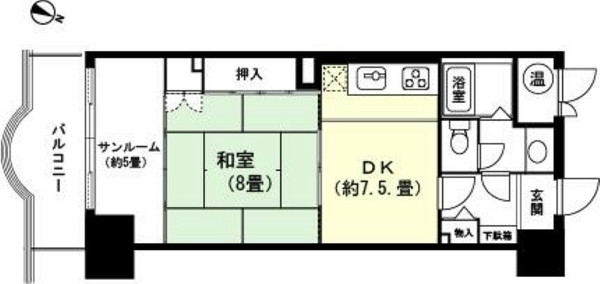 エンゼルリゾート伊豆稲取(1DK) 8階の間取り図