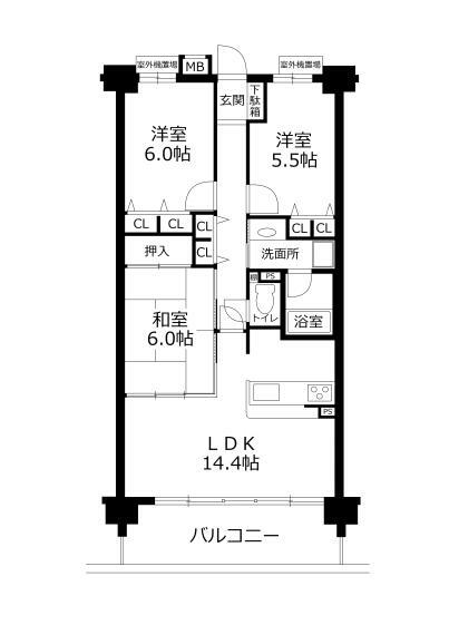 リベール加古川シティWEST壱番館(3LDK) 7階の間取り図