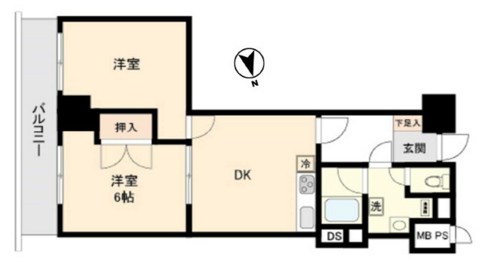 ライオンズマンション方南台(2DK) 9階の間取り図