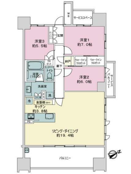 ザ・パークハウス名古屋　ディライトスクエア(3LDK) 12階の内観