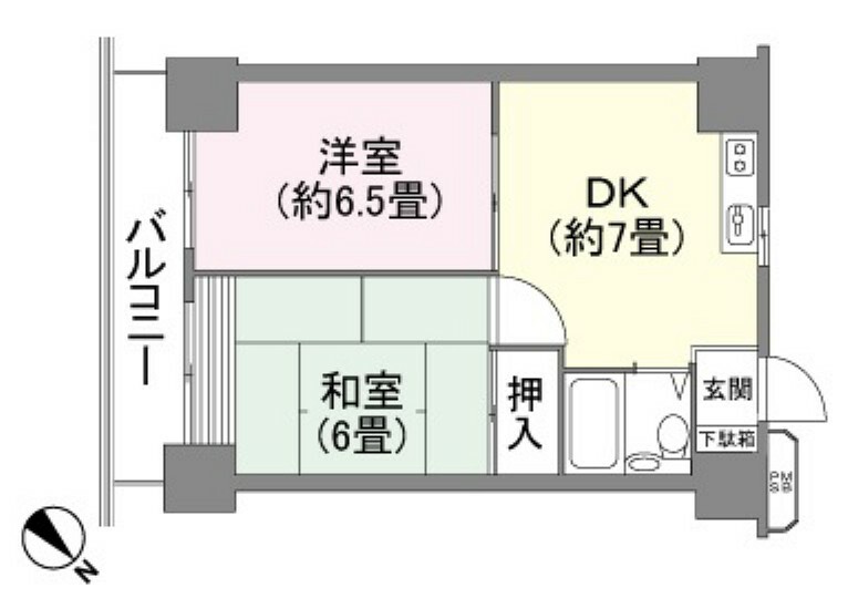 センチュリー勝浦シーサイド(2DK) 4階の間取り図