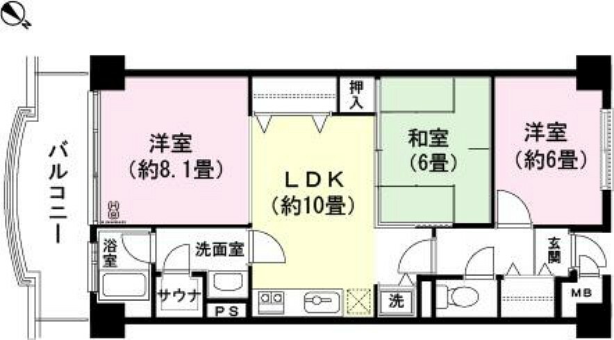 ロワジール伊豆一碧弐番館(3LDK) 4階の間取り図