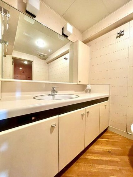 【洗面台】ゆとりある洗面スペースで朝の身支度もスムーズに。