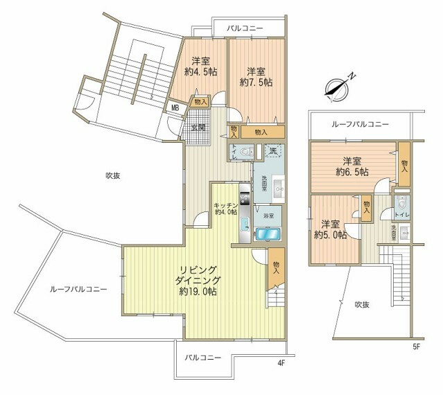 専用使用権部分を含め生活空間面積166.96平米の邸宅