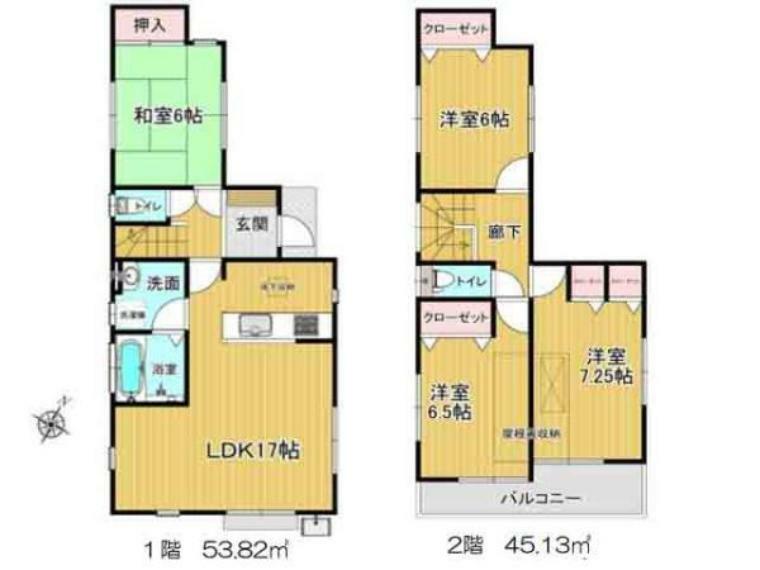 全居室6帖以上！<BR/>ゆったりとしたプライヴェートルーム。<BR/>4LDKと部屋数も多く広々としたお家です。