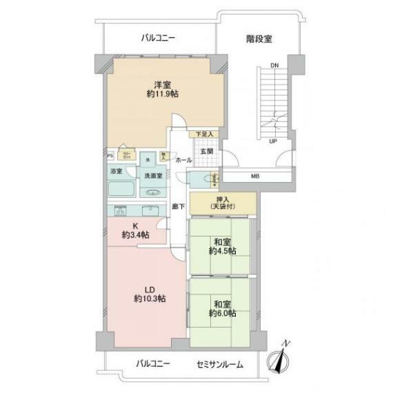 神戸パークシティB棟(3LDK) 10階の間取り図