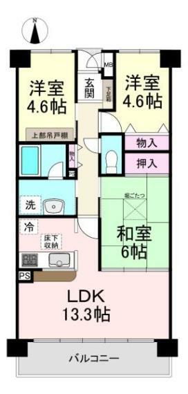 朝日プラザ朝倉台(3LDK) 1階の内観