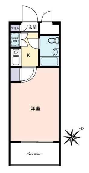 日神パレス西横浜(1K) 4階の間取り図