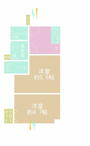 六郷東豊エステート(1LDK) 8階の間取り図