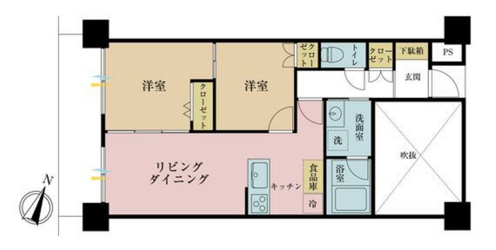錦糸町第3ローヤルコーポ(1LDK) 3階の間取り図