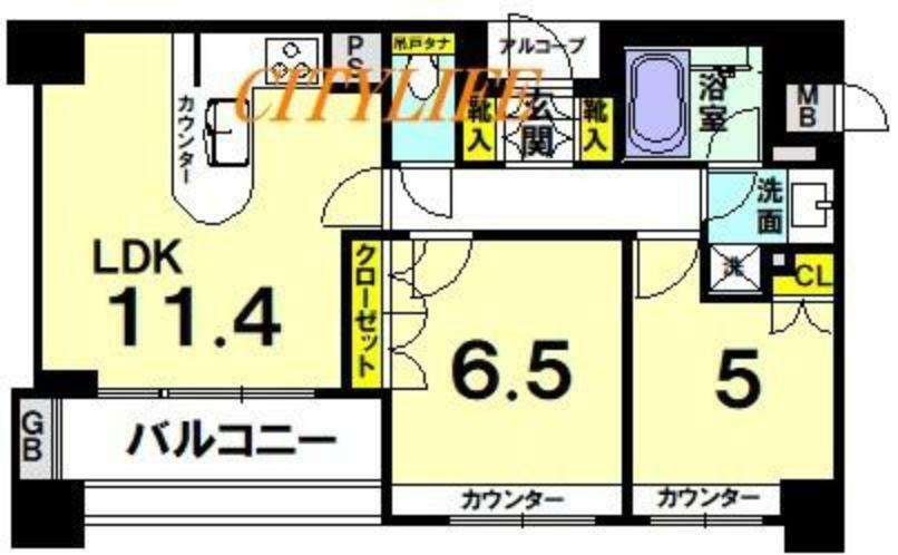 イーグルコート三条京阪(2LDK) 2階の内観