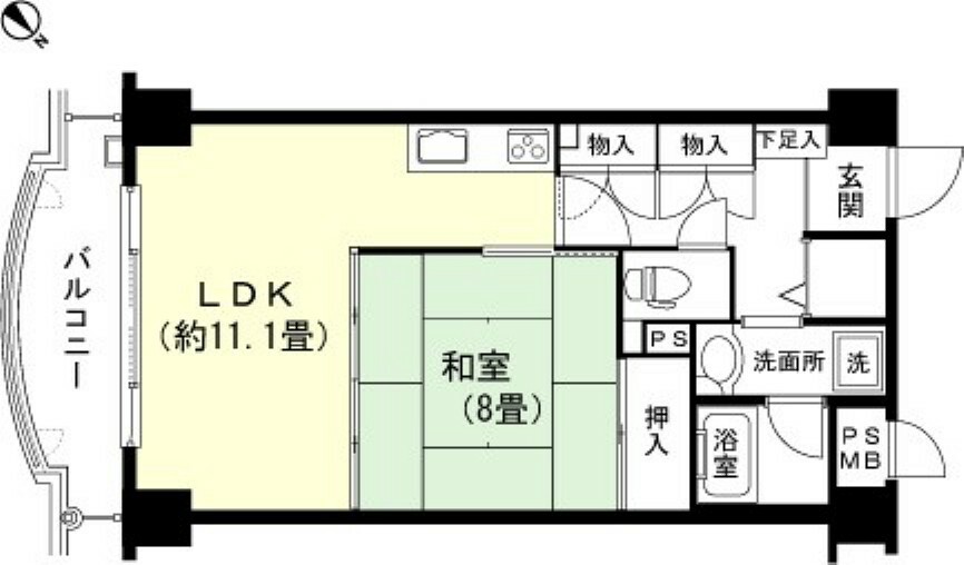 ケアリゾート熱海弐番館(1LDK) 3階の間取り図