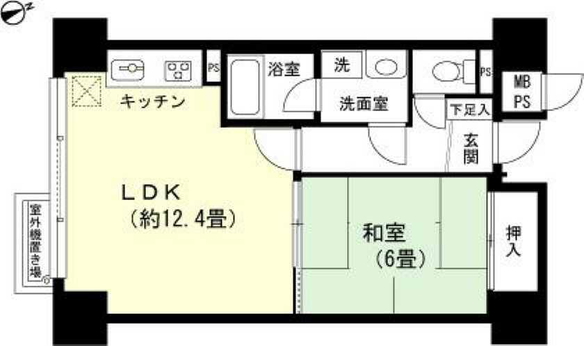 フィット・リゾートマンション・スポルシオン(1LDK) 6階の間取り図