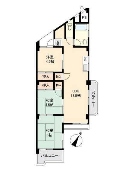 羽村栄町住宅(3LDK) 5階の内観