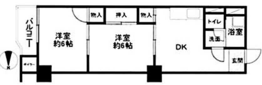 新大阪第一ダイヤモンドマンション(2DK) 9階の間取り図