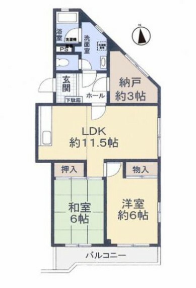 甲子園口パークマンション(2LDK) 4階の間取り図