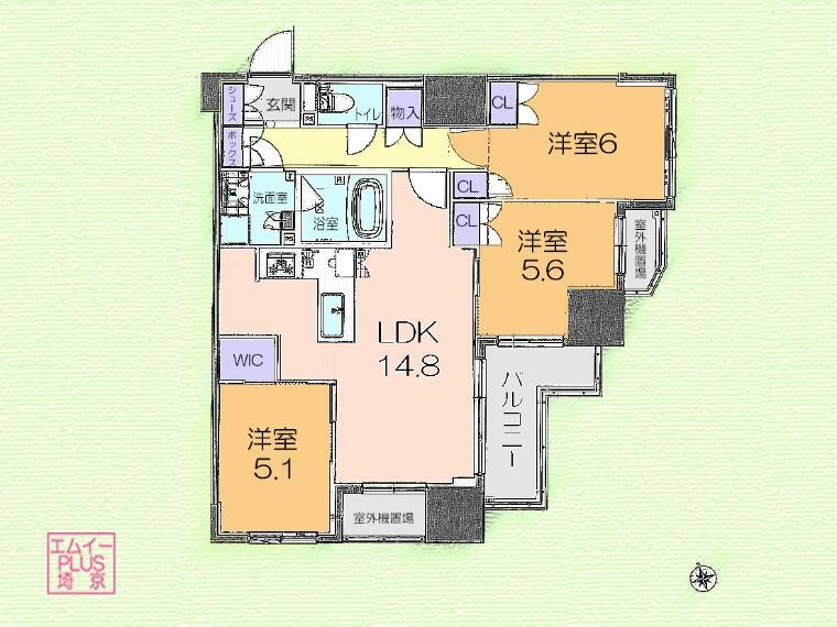 レ・ジェイド東向島(3LDK) 8階の内観