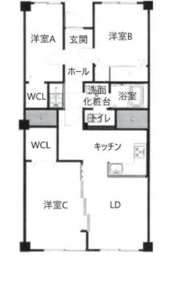 千葉ガーデンタウンA棟(3LDK) 14階の間取り図