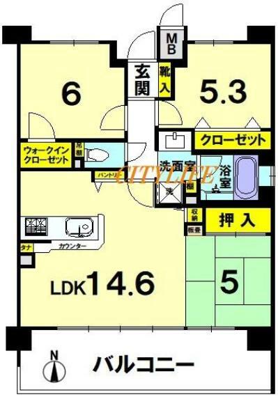パデシオン京都七条ミッドパーク(3LDK) 4階の間取り図