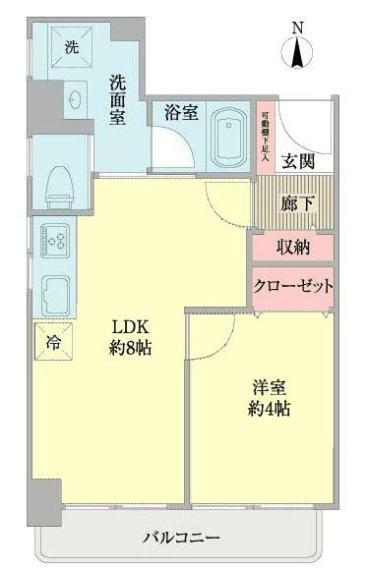 ハイツ武蔵小杉(1LDK) 6階の間取り図