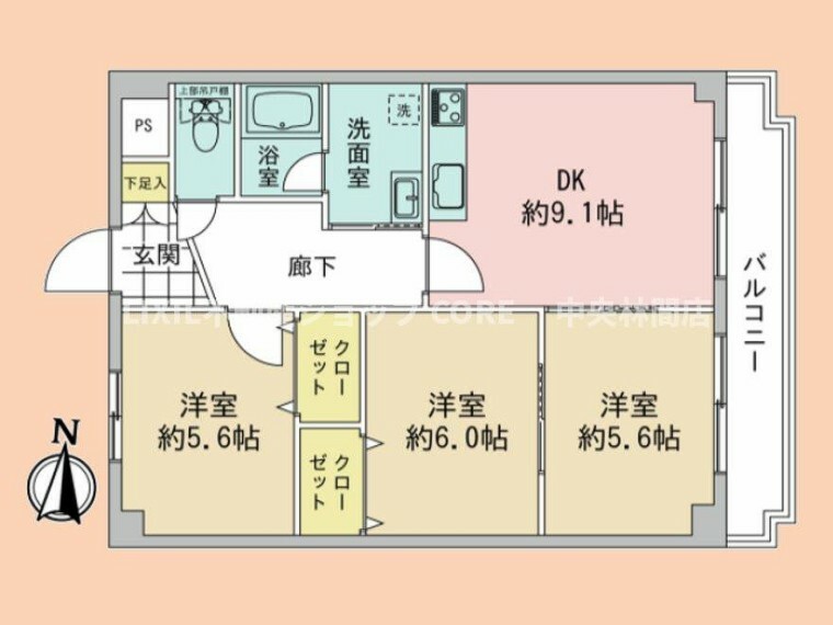 暮らしやすい3DKのお部屋！室内大変綺麗です。詳細はお気軽にお問い合わせください。