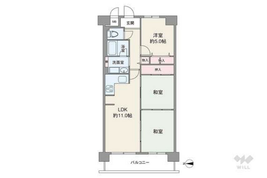 伊丹レックスマンション(3LDK) 3階の間取り図