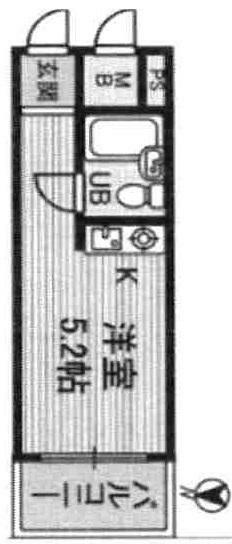メゾン第3新大阪(1R) 5階の間取り図