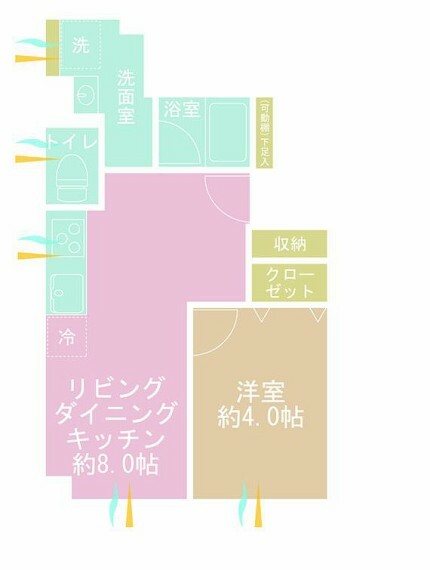 ハイツ武蔵小杉(1LDK) 6階の間取り図