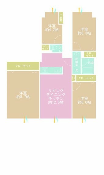 メイツ多摩川緑地(4LDK) 1階の間取り図