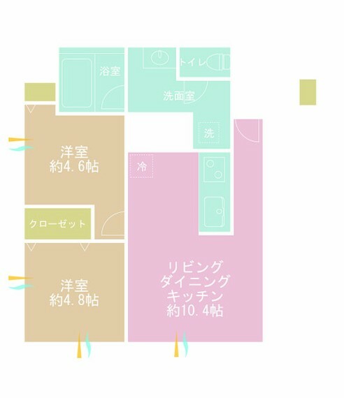 旗の台サマリヤマンション(2LDK) 11階の間取り図
