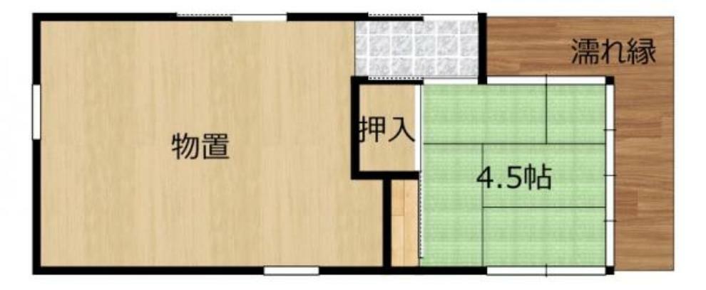 離れの間取り図です。物置がございます。