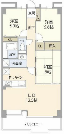 レジオン庄内緑地公園(3LDK) 8階の間取り図