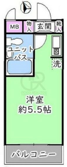 スカイコート田端(1R) 5階の間取り図