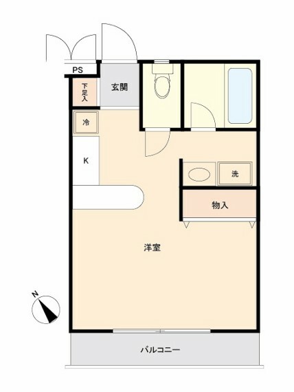 スカイコート熊本(1R) 3階の間取り図