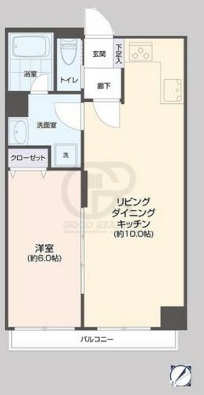 秀和第二南平台レジデンス(1LDK) 4階の間取り図