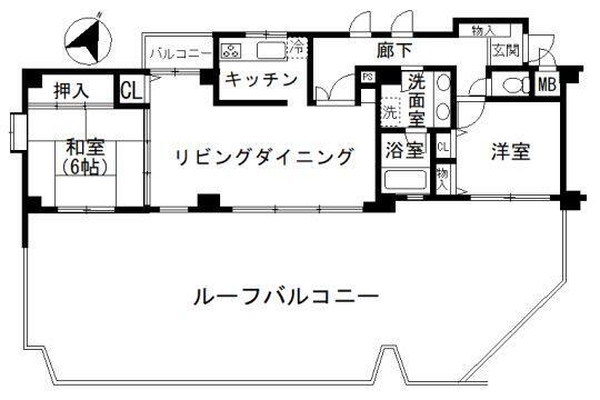ライオンズマンション熱海伊豆山(2LDK) 5階の間取り図