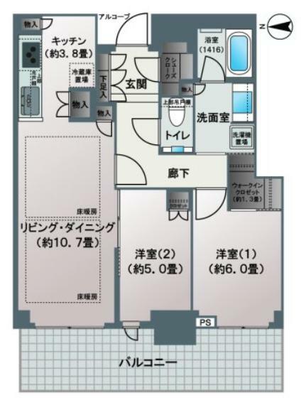 グランドメゾン新梅田タワー THE CLUB RESIDENCE(2LDK) 24階の間取り図