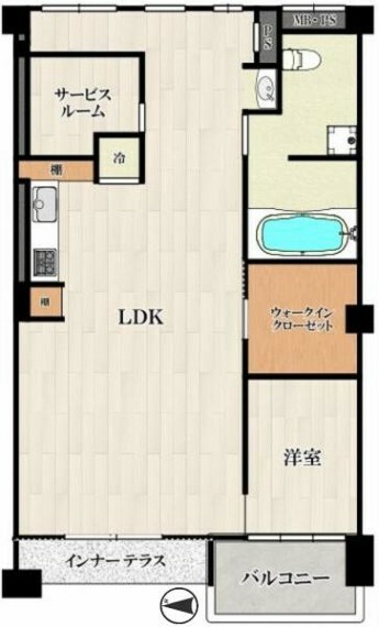 北堀江コーポ(1LDK) 10階の間取り図