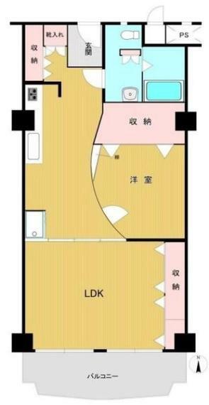 クローバーハイツ森小路3号棟(1LDK) 11階の間取り図