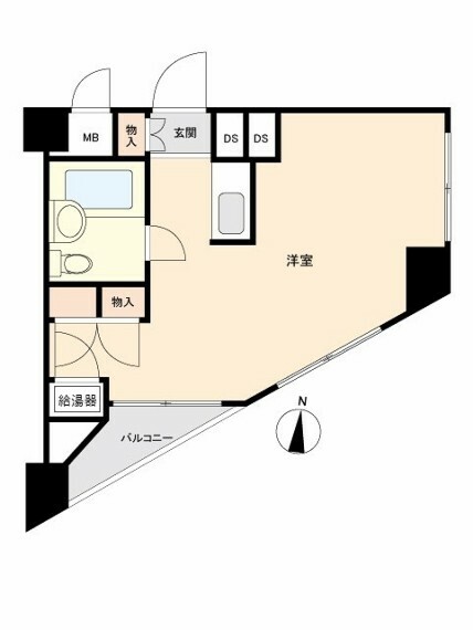 カルム赤坂(1R) 2階の間取り図
