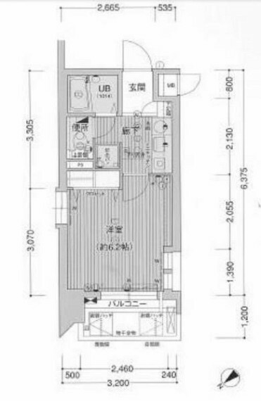 プレサンス神戸駅前(1K) 5階の間取り図