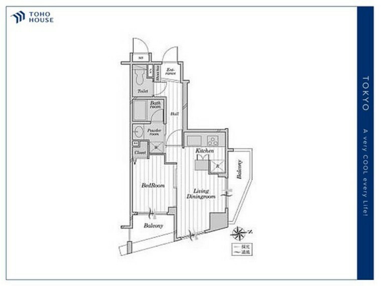 ルピナス大山グランドタワー・iステージ(1LDK) 6階の間取り図